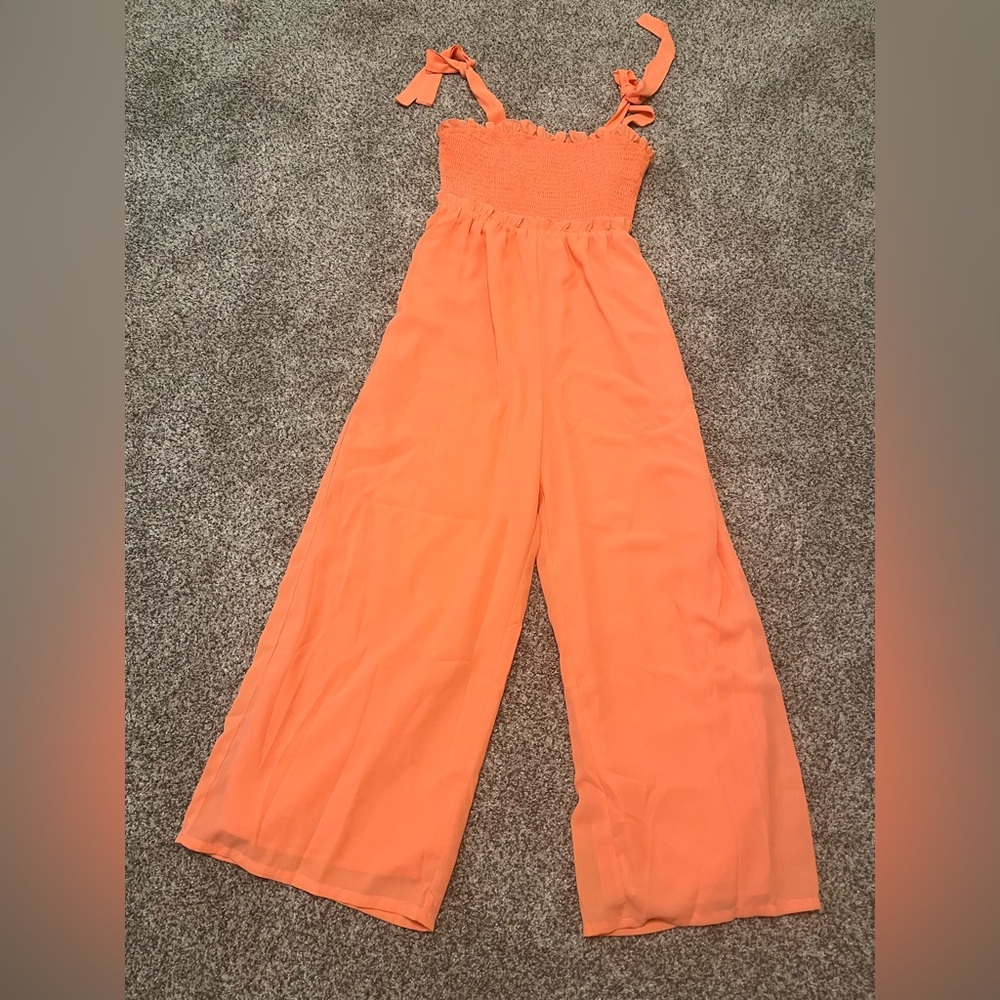 Pink Lily Vibrant Coral Jumpsuit